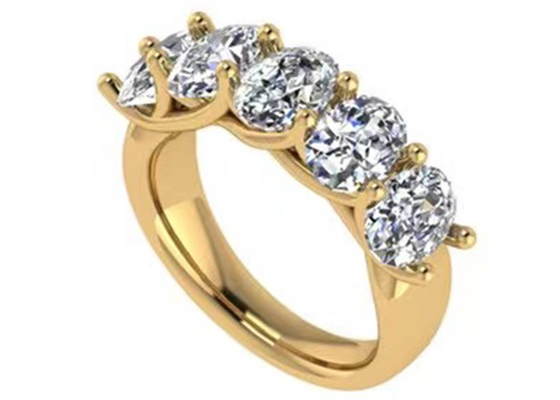 Ovale Diamant18k Rose Gold Ring 6.43x 4.7x 3.03mm Grootte voor Verjaardag