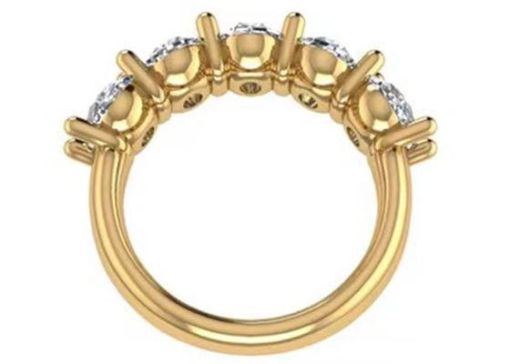 Ovale Diamant18k Rose Gold Ring 6.43x 4.7x 3.03mm Grootte voor Verjaardag