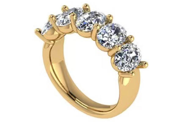 Ovale Briljante Besnoeiings18k Gele Gouden Verlovingsring 6.43x 4.7x3.03mm ODM