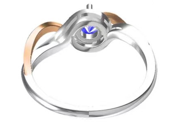 Van de de Juwelenoversteekplaats van Tanzanitejuwelen 14K Stevige Gouden de Bandenrd6.4mm Hoofdsteen