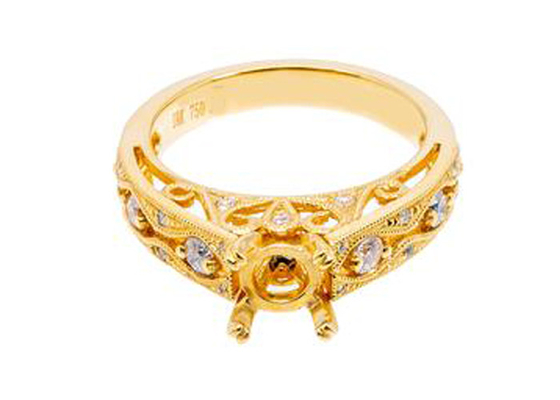 de rings18k Geel Gouden Materiaal van 6pcs 0.07ct Diamond Semi Mount Jewelry
