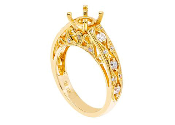 de rings18k Geel Gouden Materiaal van 6pcs 0.07ct Diamond Semi Mount Jewelry