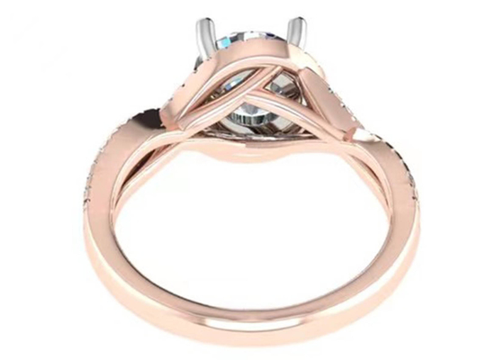 Ronde Besnoeiings18k Rose Gold Ring For Engagement S11 SI2 VS1 Gemiddelde Duidelijkheid
