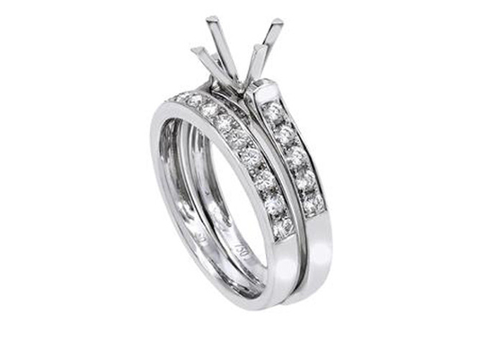 Dubbele Ronde Vormverlovingsring, OEM van de het Witgoudring van 0.72ct 18K ODM