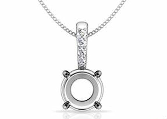 2.3g semi zet Tegenhangermontages, 18k-Witgoud Diamond Pendant 4pcs 0.1ct op