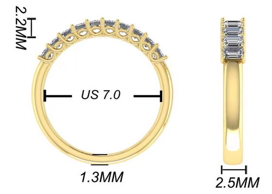 10pcs diamant 18k Rose Gold Ring 3.0×2.0mm EM voor Verjaardag wordt gesneden die