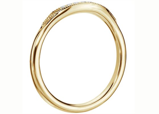 De uiterst kleine Sierlijke Gele Gouden Ring van 14K, Diamond Stacking Rings 2mm 1.5mm 1.3mm Grootte