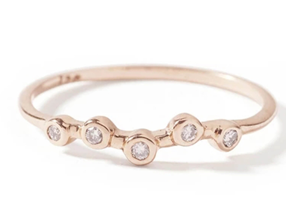De uiterst kleine Gele Gouden Juwelen Diamond Ring van 0.10ct 14K voor Huwelijk 1.5mm2.5mm Bandgrootte