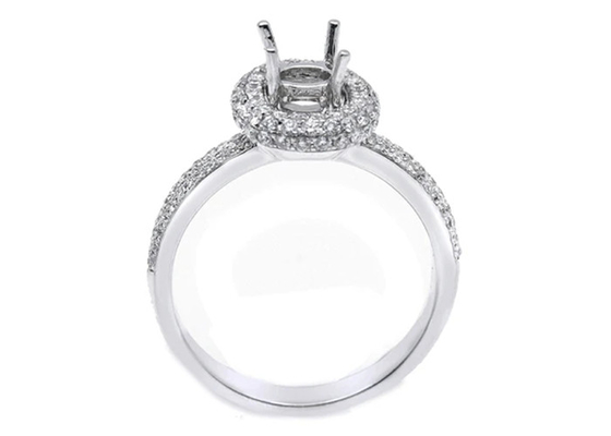 18k Semi het witgoud zet Juwelenring met 11.1mm 0.45ct Natuurlijke Diamanten op