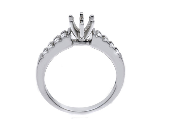 Semi 0.2ct 8pcs zetten het Witgoud Materiële ODM van Diamond Ring 14K voor Gift op