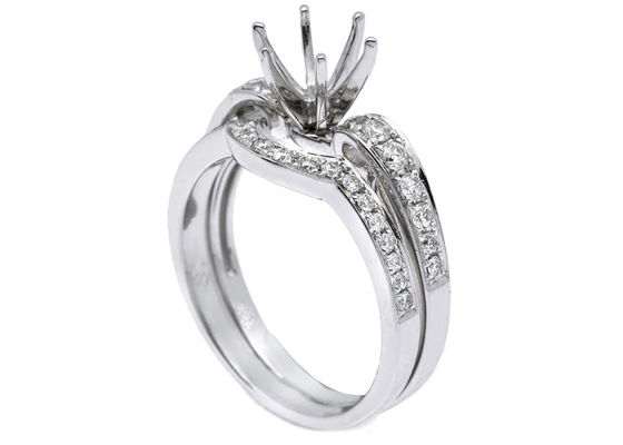 Semi OEM zet Ring Settings, 0.18ct 1.5mm Natuurlijk op Diamond Ring