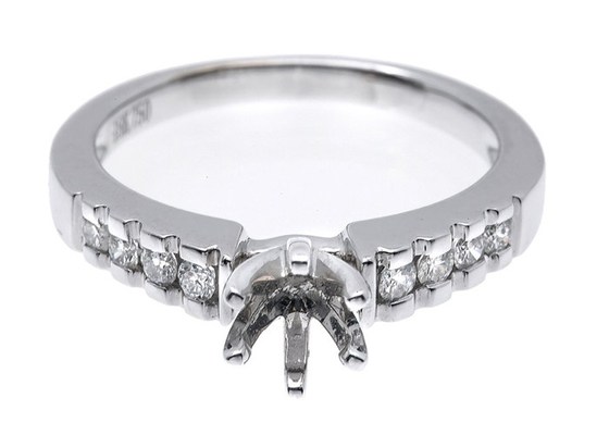 Semi 0.2ct 8pcs zetten het Witgoud Materiële ODM van Diamond Ring 14K voor Gift op