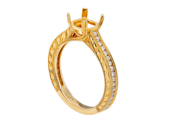 Echt Diamond Semi Mount Jewelry Ring om Vorm Dia 1.61.7mm 0.61ct