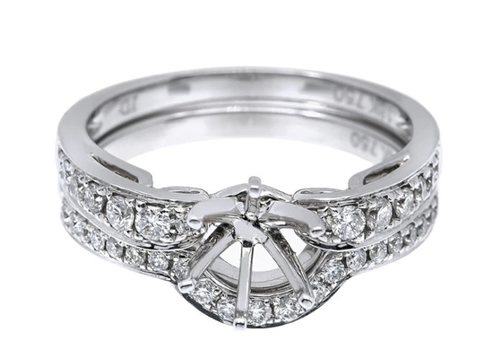 Semi OEM zet Ring Settings, 0.18ct 1.5mm Natuurlijk op Diamond Ring