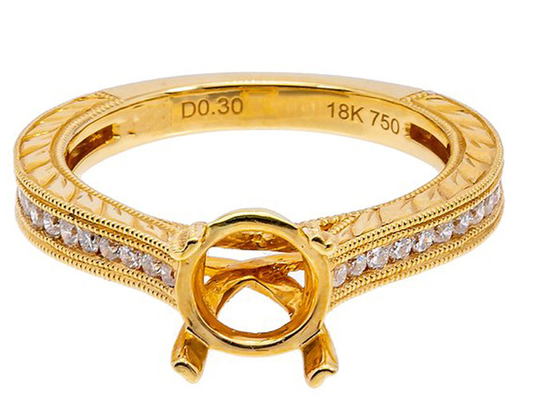 Echt Diamond Semi Mount Jewelry Ring om Vorm Dia 1.61.7mm 0.61ct