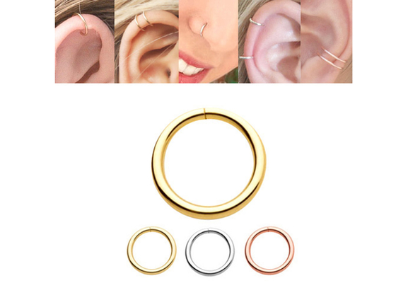 14k gouden Doordringende Ring 1/4inches 5/16inches 3/18inches voor het Oor van de Neuslip