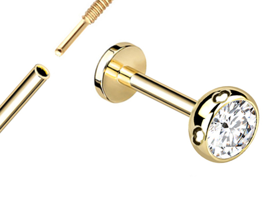 Steriele Gouden Lichaam het Doordringen de Schroefstijl Dia 3×3mm van Juwelenoorringen