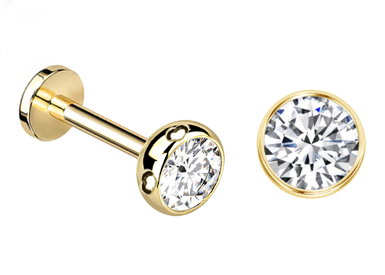 Steriele Gouden Lichaam het Doordringen de Schroefstijl Dia 3×3mm van Juwelenoorringen