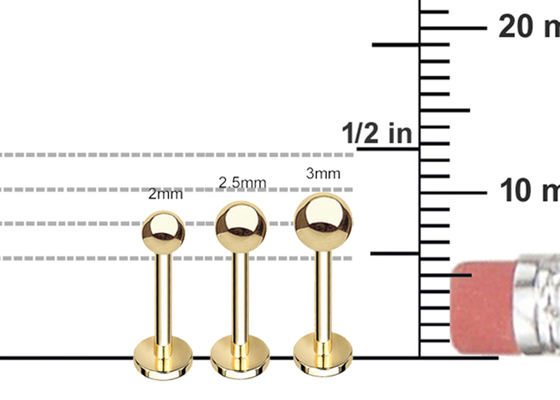 OEM 14k Gouden Kraakbeenoorringen, Lichaams Doordringende Oorring 5mm 8mm 10mm Lengte