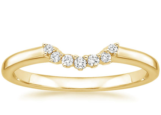 de Gele Gouden Stapelbare Ringen van 0.15ct 14k, Diamond Stacking Rings 2mm 1.5mm Steengrootte