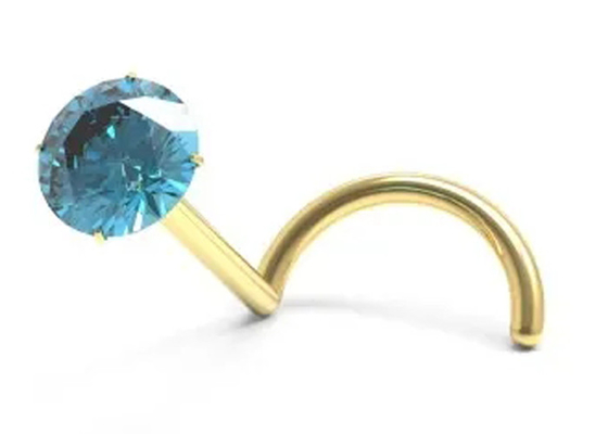 Schroef18k het Gouden Neus Doordringen met 1.5mm3mm Natuurlijk Garnet Stone