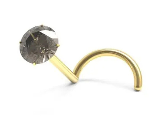Schroef18k het Gouden Neus Doordringen met 1.5mm3mm Natuurlijk Garnet Stone