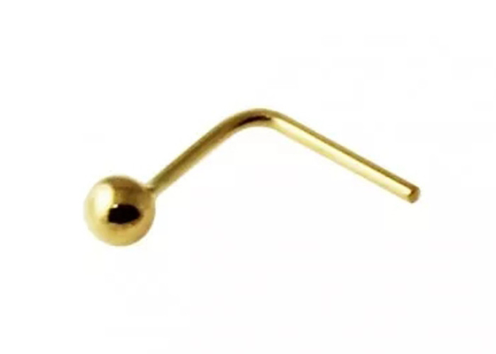 L-vormige Gouden de Neusring van 18k, Neus Ring With Ball On End 1.52.0mm grootte