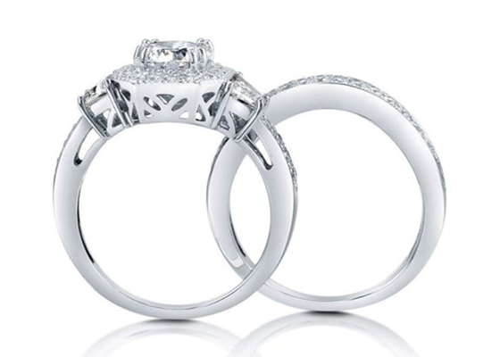 6.5MM 1ct Diamond Engagement Wedding Rings Round Knipsel voor Verjaardag