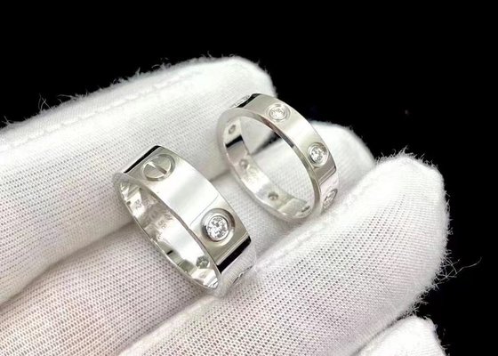 de Stevige Gouden Juwelen Ring With Diamond 4mm6mm van 0.41ct 18K Breedte