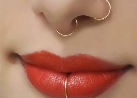 L-vormige Gouden de Neusring van 18k, Neus Ring With Ball On End 1.52.0mm grootte