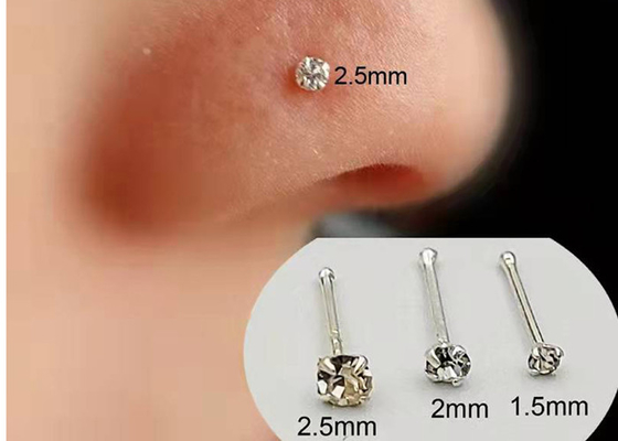 L-vormige Gouden de Neusring van 18k, Neus Ring With Ball On End 1.52.0mm grootte