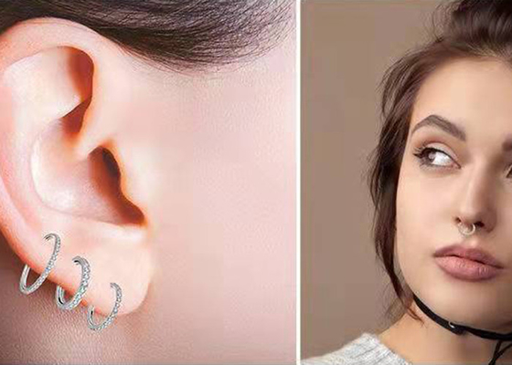 Dia 9mm 11mm 18k Gouden Neusnagel, de Natuurlijke Diamanten van Neusring piercing with 0.14ct
