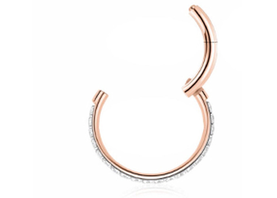 Dia 9mm 11mm 18k Gouden Neusnagel, de Natuurlijke Diamanten van Neusring piercing with 0.14ct