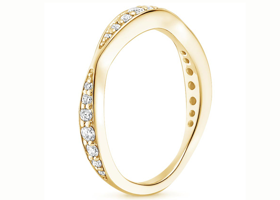 De volledige Grootte van de de Rings0.35ct 1.5mm4.3mm Band van Diamant14k Gele Gouden Juwelen