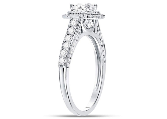 de Stevige Gouden Juwelen van 3.65g 14K, het Witgoud Diamond Rings van de Vierkante Vrouwen van 0.8ct