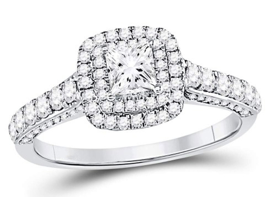 de Stevige Gouden Juwelen van 3.65g 14K, het Witgoud Diamond Rings van de Vierkante Vrouwen van 0.8ct