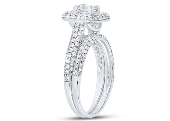 14K gele Gouden Vierkante de Ringen0.8ct Drie Steen van de Besnoeiingsbelofte