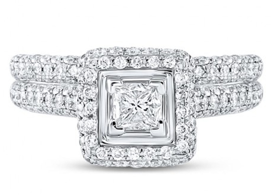 14K gele Gouden Vierkante de Ringen0.8ct Drie Steen van de Besnoeiingsbelofte