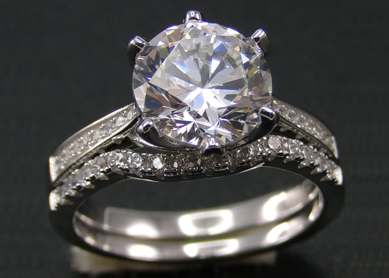 1PCS om Briljante Besnoeiing Diamond Ring 1.25CT, 18k-Witgoud Ring Set For Women