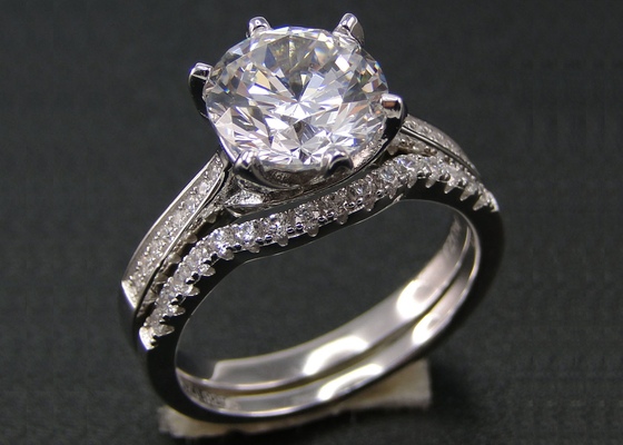 1PCS om Briljante Besnoeiing Diamond Ring 1.25CT, 18k-Witgoud Ring Set For Women