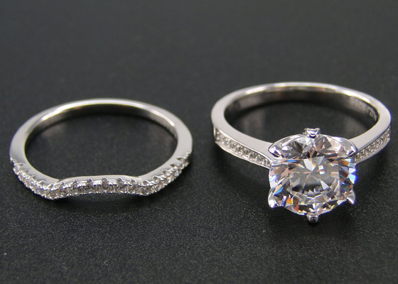 1PCS om Briljante Besnoeiing Diamond Ring 1.25CT, 18k-Witgoud Ring Set For Women