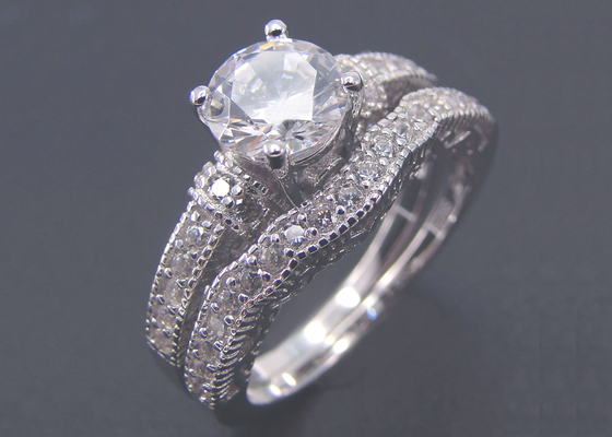 2 de vormoem van karaatdiamond engagement wedding rings round ODM