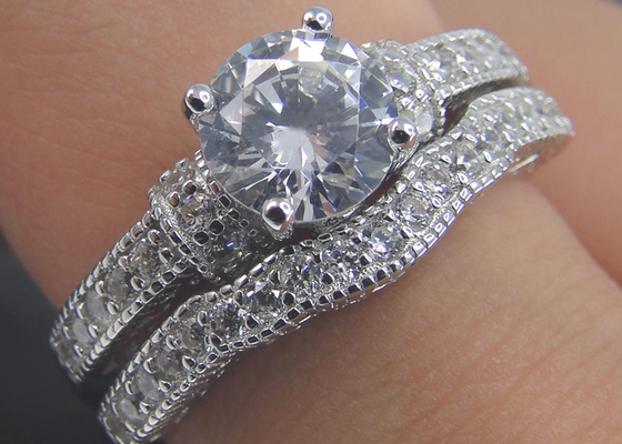 2 de vormoem van karaatdiamond engagement wedding rings round ODM