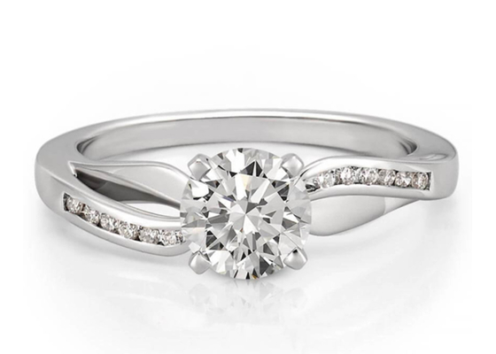 ODM OEM Juwelen Diamond Ring, 14k-Witgoudhuwelijk Ring Round Cut