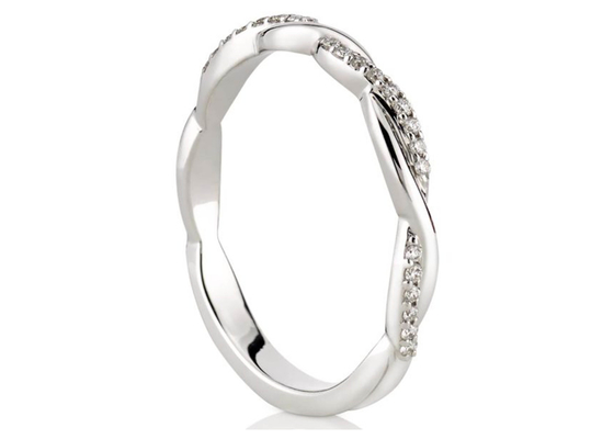 14K Ronde de Besnoeiingsodm van witgoud Echte Diamond Jewellery Ring 0.3ct voor Overeenkomst