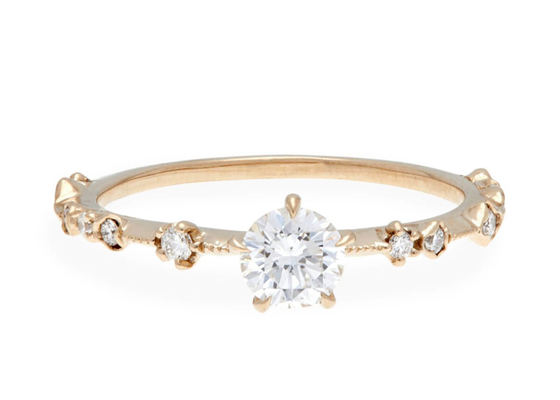 4mm ODM van Grootte Echte Diamond Jewellery Ring 14K 18K Rose Gold Material