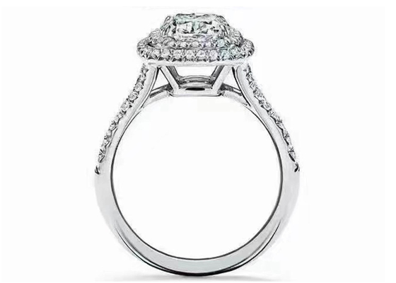 OEM de Halohuwelijk Ring Set van de Kussenbesnoeiing met de Diamant van 66pcs 1.2ct
