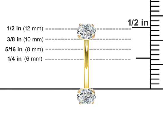 16g Diamond Gold Body Piercing Jewelry-Ring 10mm 8mm Afmeting voor Navel