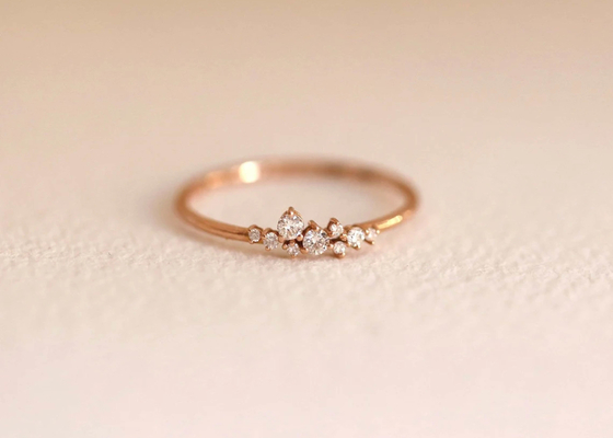 Stevige Echte Diamond Jewellery Ring Brilliant Cut ODM van 14K voor Verjaardag