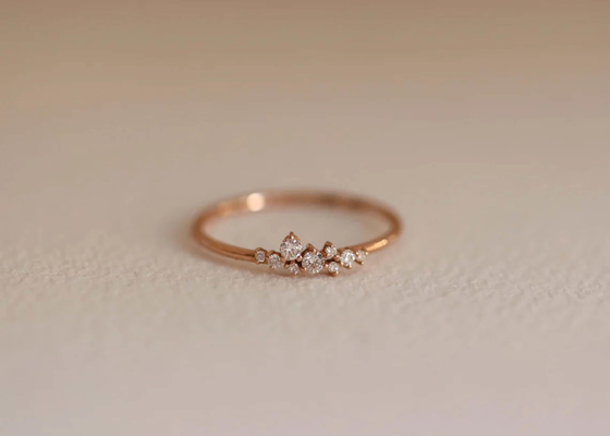 Stevige Echte Diamond Jewellery Ring Brilliant Cut ODM van 14K voor Verjaardag